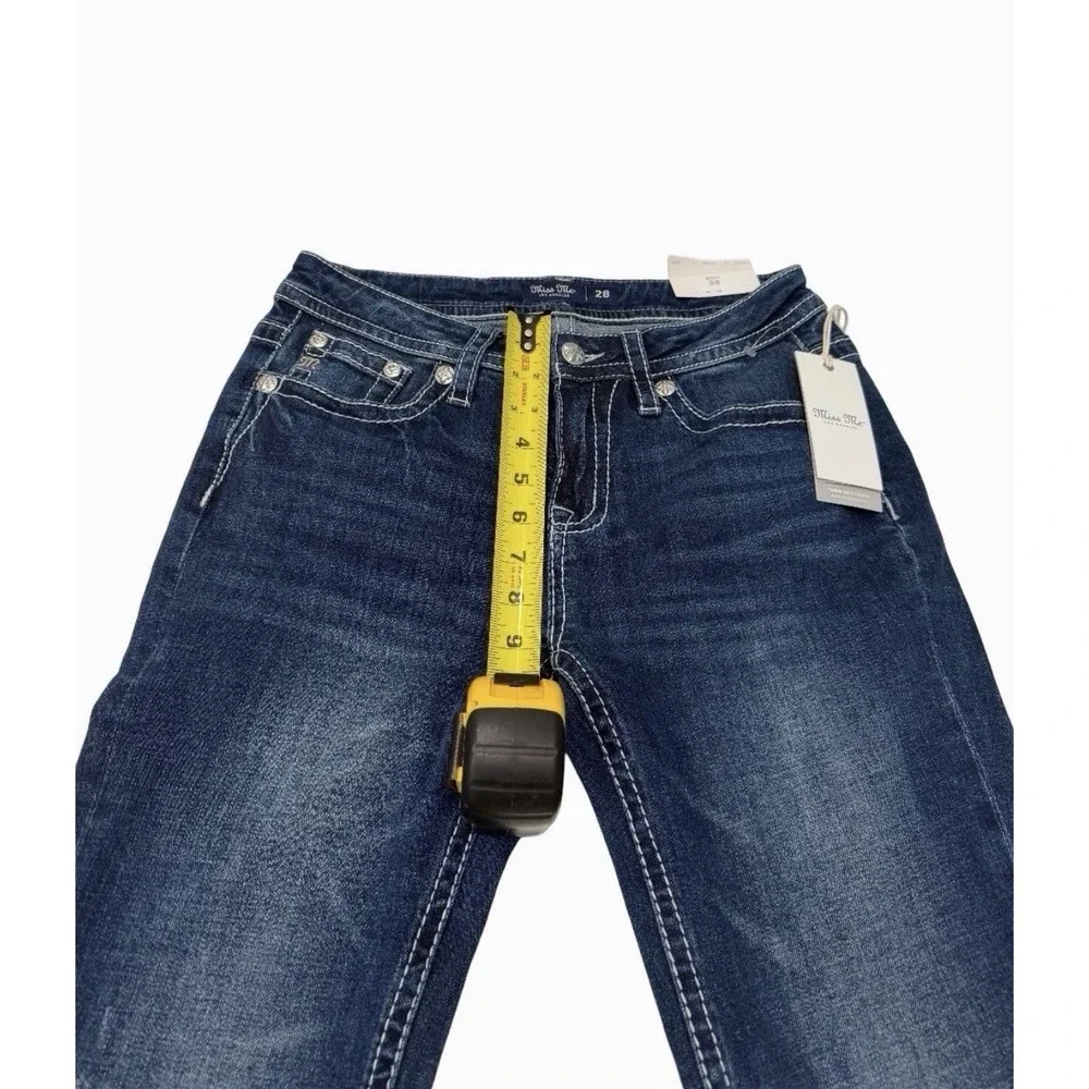 Miss Me Women's Mid Rise Boot Cut  Blue Wash Jeans Size 31x32 NWT